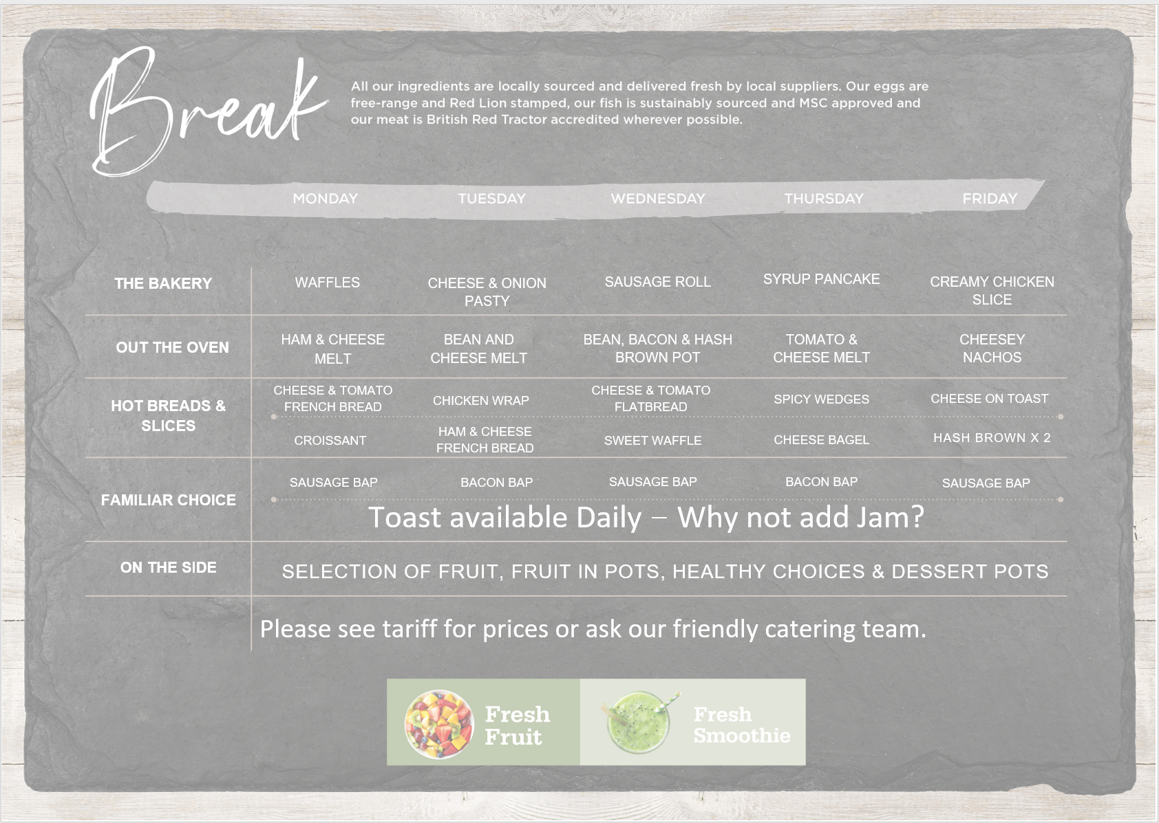 break menu