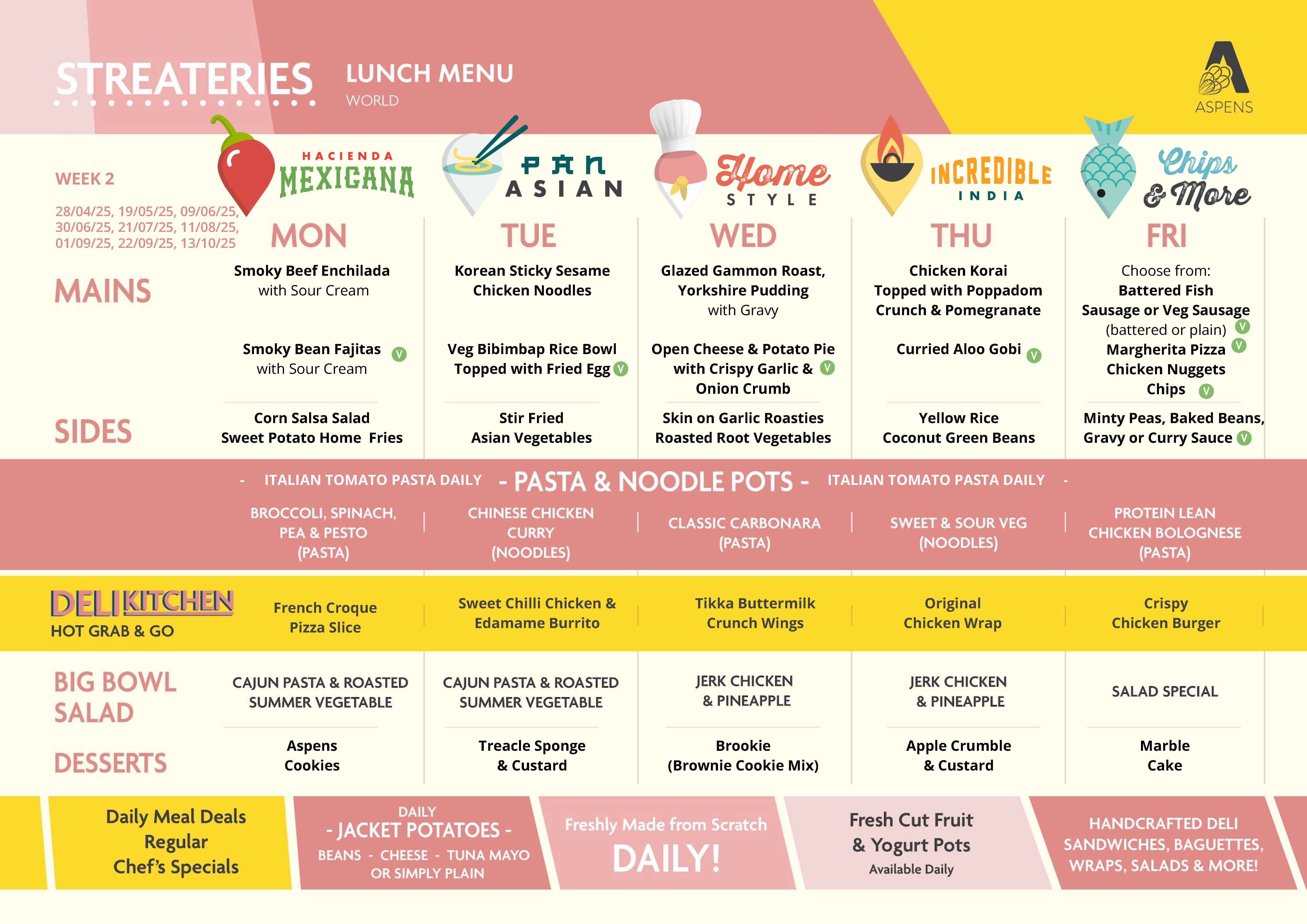 west park daily menu list