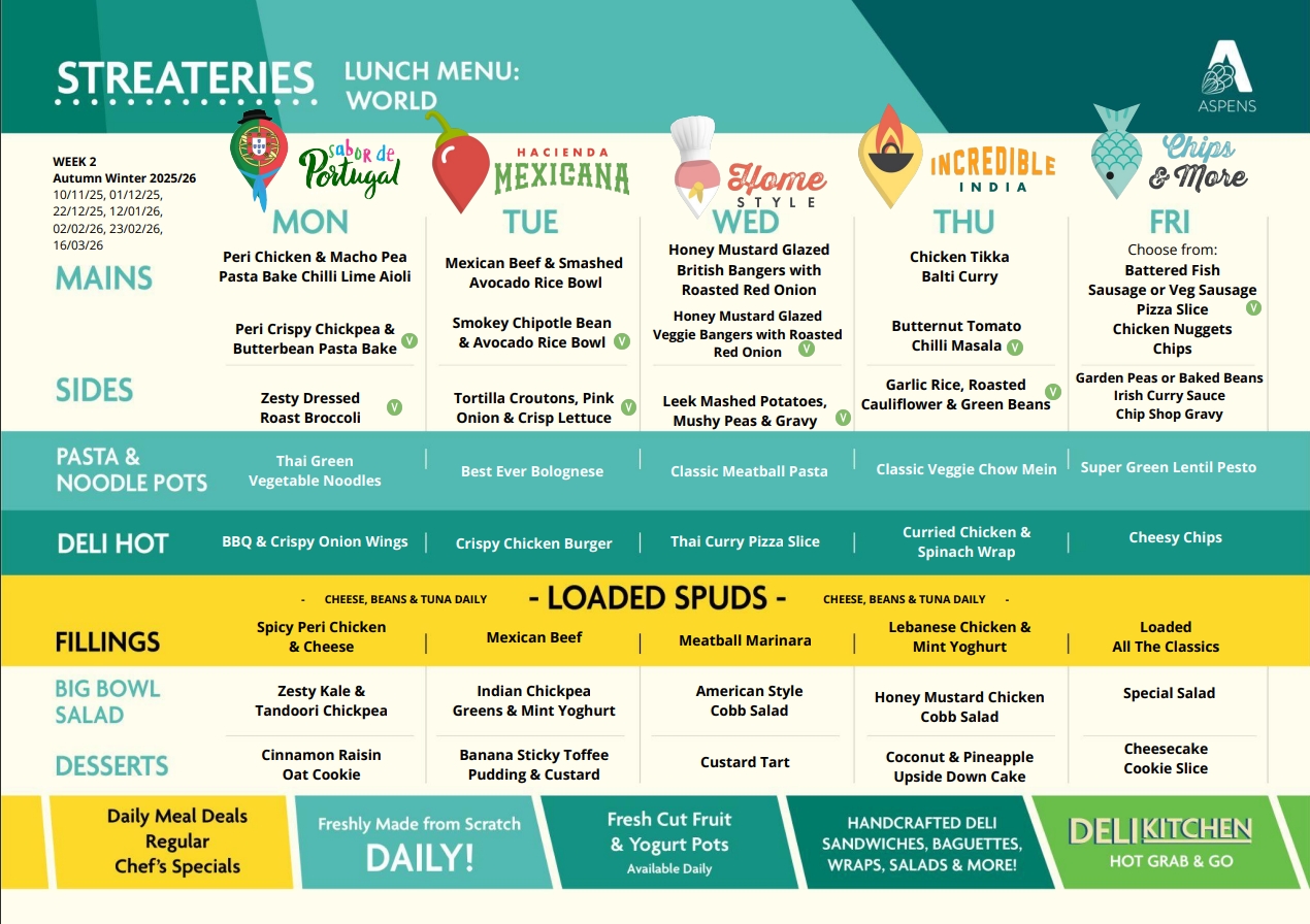 west park daily menu list