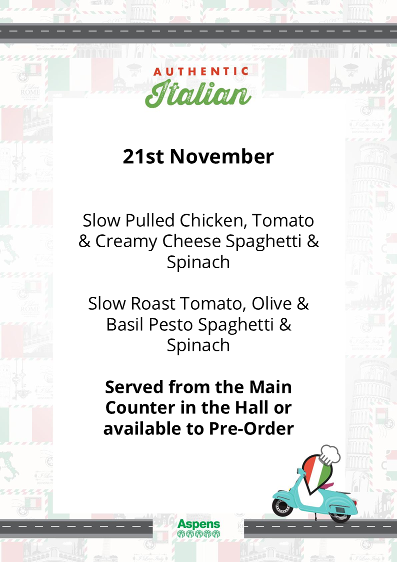 italian themed menu