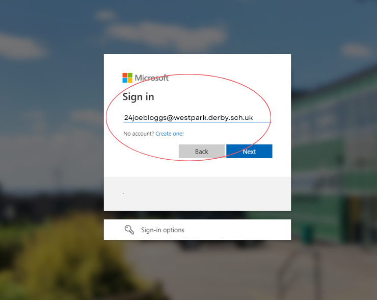 image of login to outlook